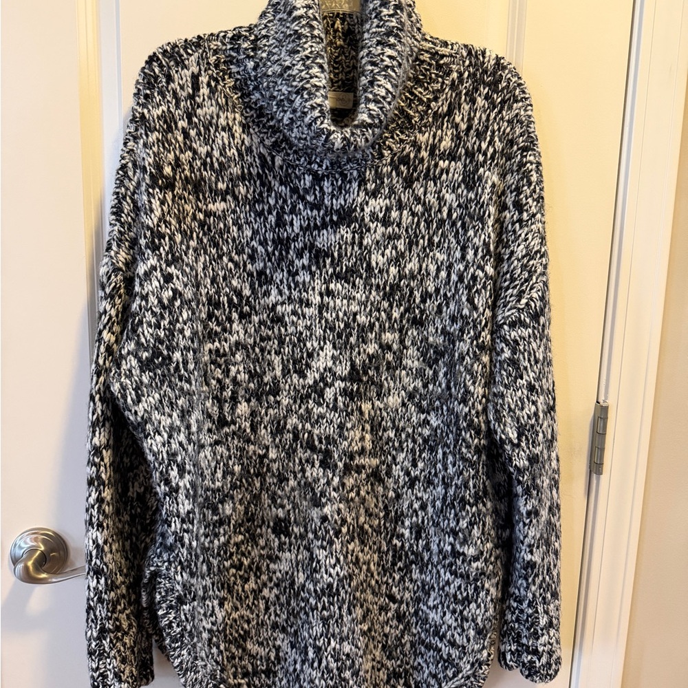 Treasure & Bond Black and White Cowl Neck Sweater